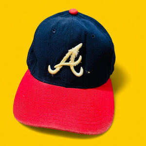 Atlanta Braves American Needle Plain Logo Wool True Vintage Snapback Hat 80s 90s